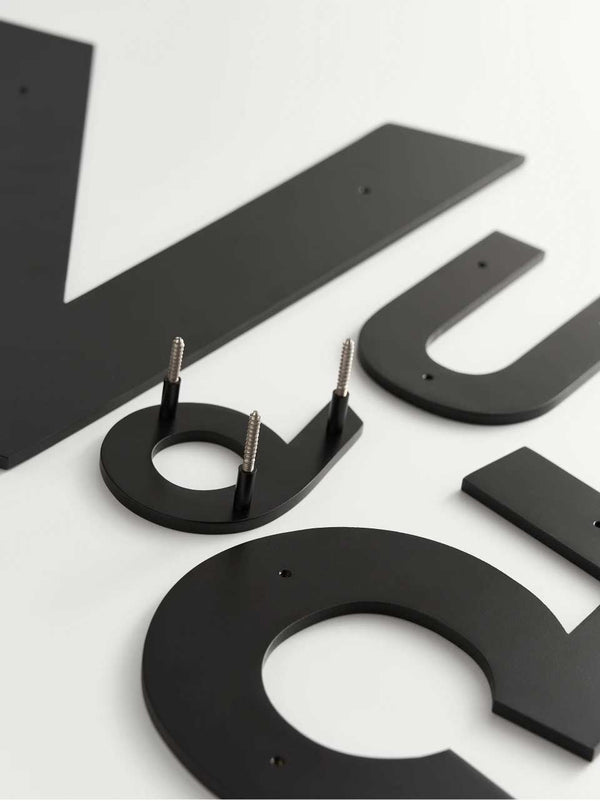 ORANA Matt Black Brass House Letters and numbers