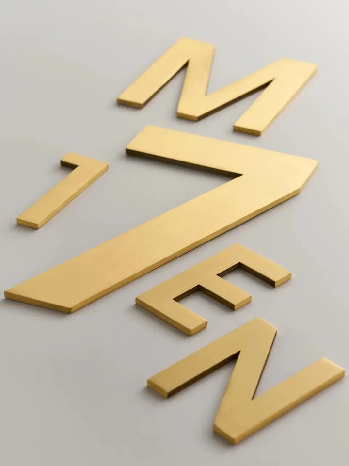PANTRYA Satin Brass House Numbers, house number signs, home number signs, street numbers for houses, House numbers and letters, door numbers, door number signs