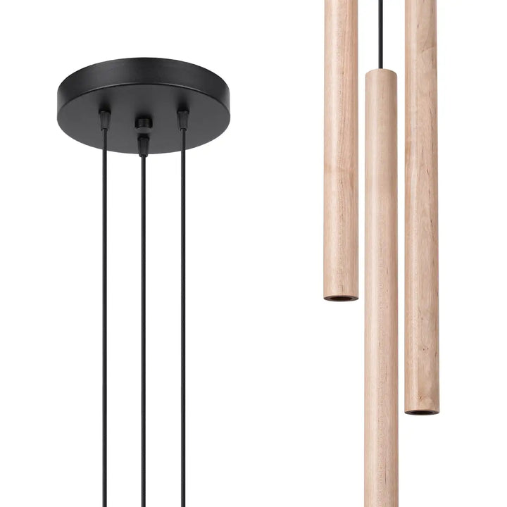 PASTELO Natural Wood Pendant Light, Kitchen island lights, Ceiling hanging lights