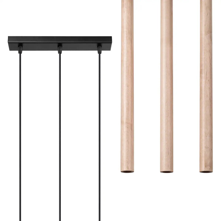 PASTELO Natural Wood Pendant Light, Kitchen island lights, Ceiling hanging lights