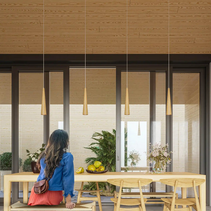 SULA Natural Wood Pendant Light, Kitchen island lights, Ceiling hanging lights