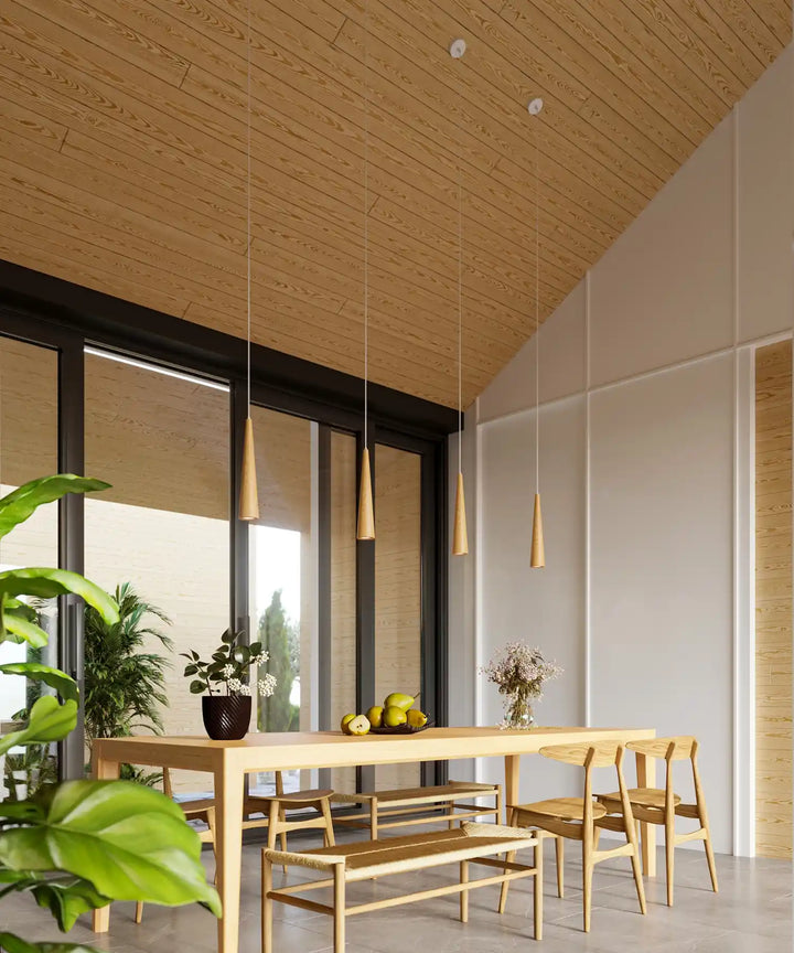 SULA Natural Wood Pendant Light, Kitchen island lights, Ceiling hanging lights