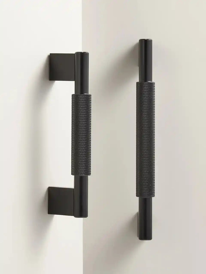 URBANO Knurled Solid Brass Premium Kitchen & Cabinet Handle Colour - Black