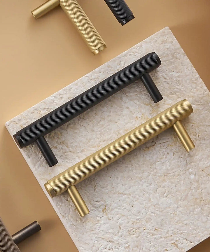 VORTICE Solid-Brass Knurled Kitchen & Cabinet Handle