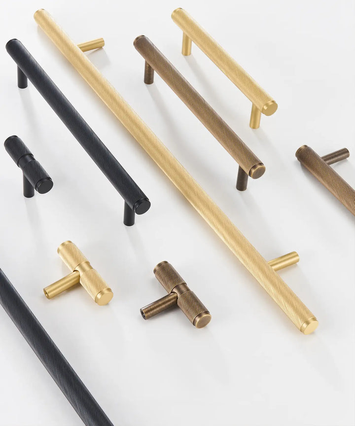 VORTICE Solid-Brass Knurled Kitchen & Cabinet Handle