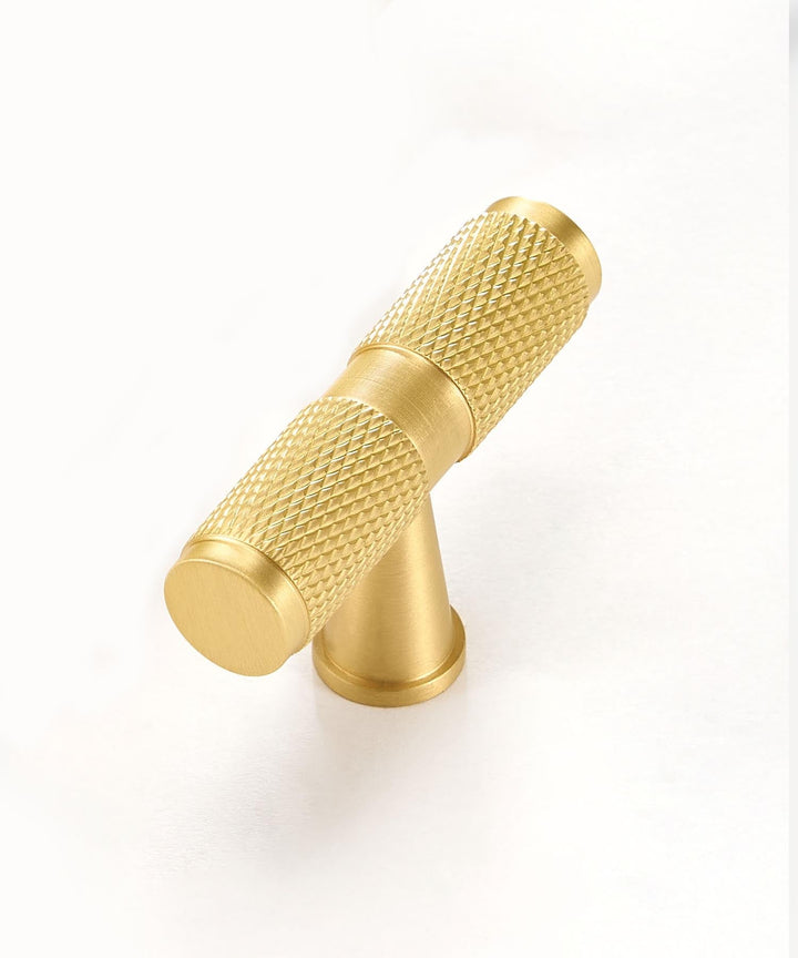 BANBURY Knurled Solid Brass T-Bar Handle - Luxury Handles