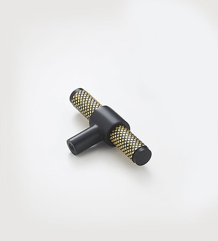 CONNEL Knurled Solid Brass T-Bar Handle - Luxury Handles