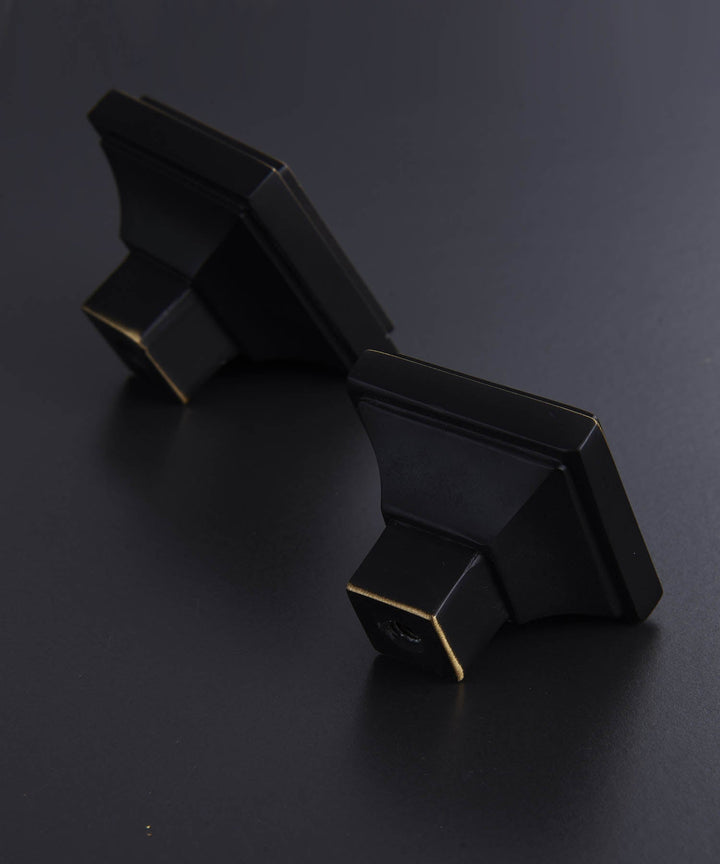 COTTAGE Solid Brass Embossed Square Knob - Luxury Handles