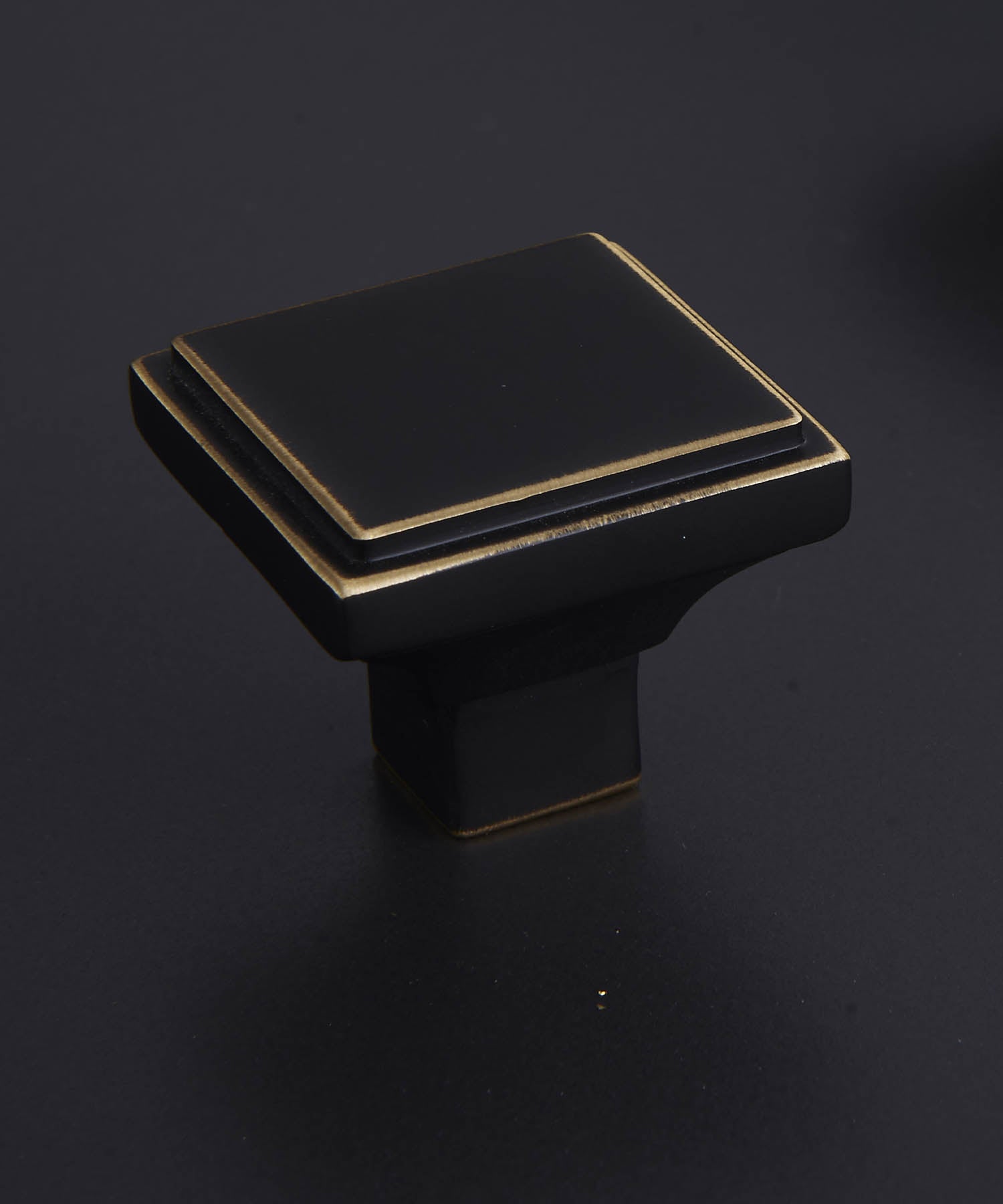 COTTAGE Solid Brass Embossed Square Knob - Luxury Handles