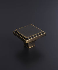 COTTAGE Solid Brass Embossed Square Knob