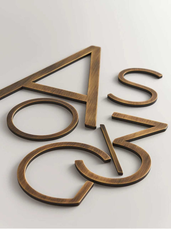 DARCY Solid Antique Brass House Letters