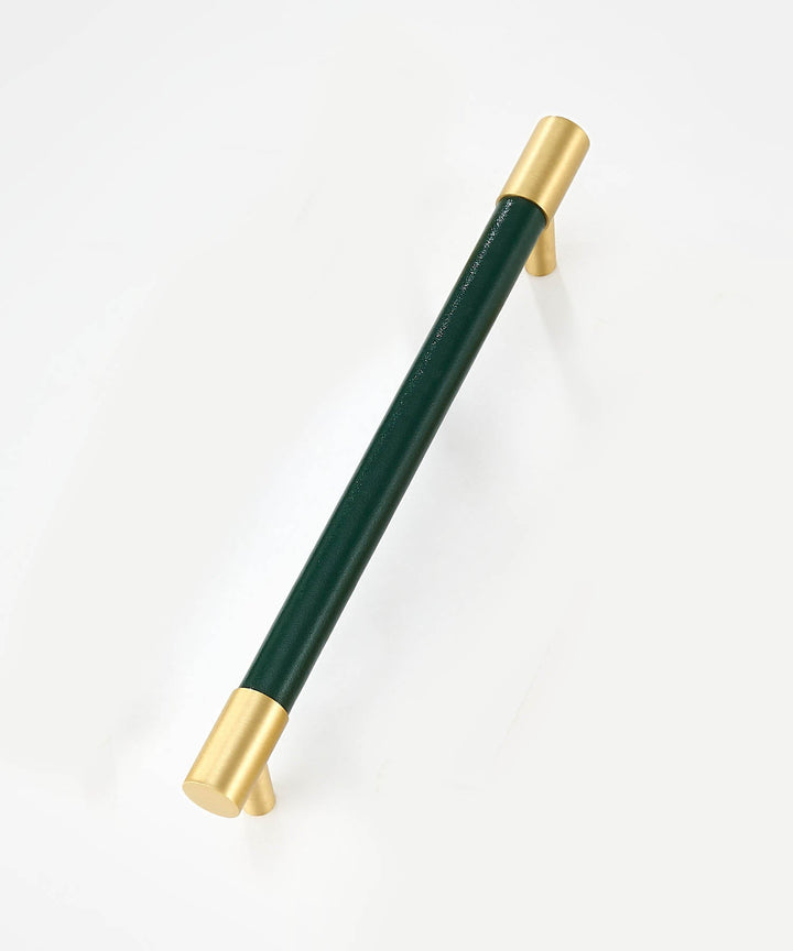 DERMA Real Leather And Brass Kitchen & Cabinet Handle - Luxury Handles