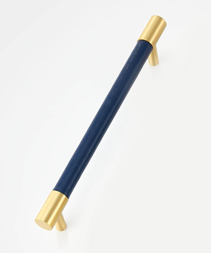 DERMA Real Leather And Brass Kitchen & Cabinet Handle - Luxury Handles