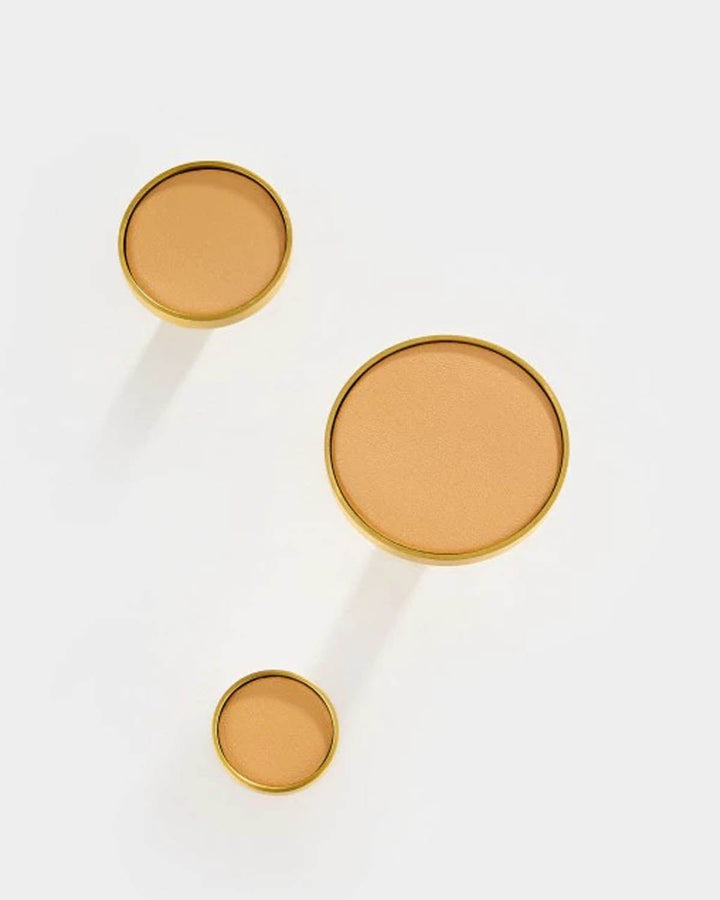 DERMA Real Leather And Solid Brass Cabinet Knob - Luxury Handles