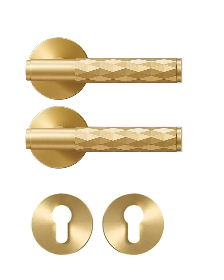 DIAMOND Solid Brass Lever Door Handles Set - Luxury Handles