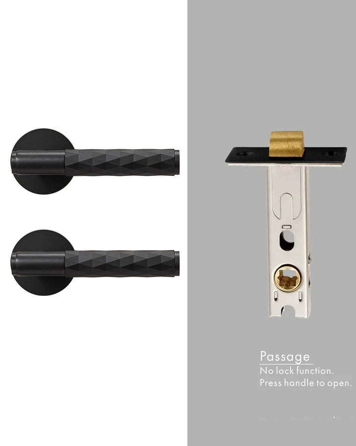 DIAMOND Solid Brass Lever Door Handles Set - Luxury Handles
