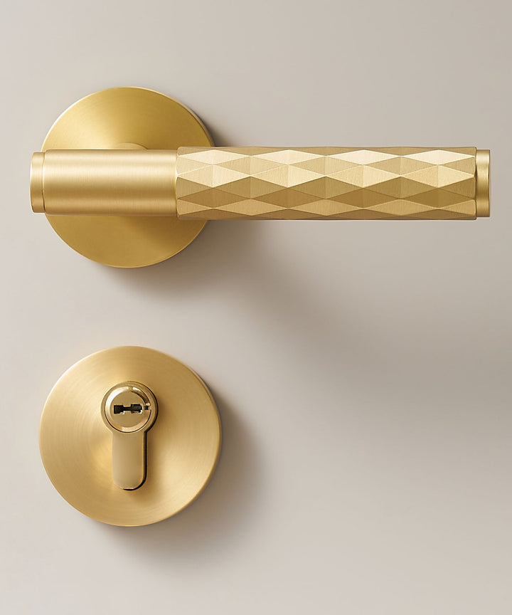 DIAMOND Solid Brass Lever Door Handles Set - Luxury Handles