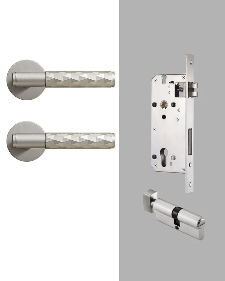 DIAMOND Solid Brass Lever Door Handles Set - Luxury Handles