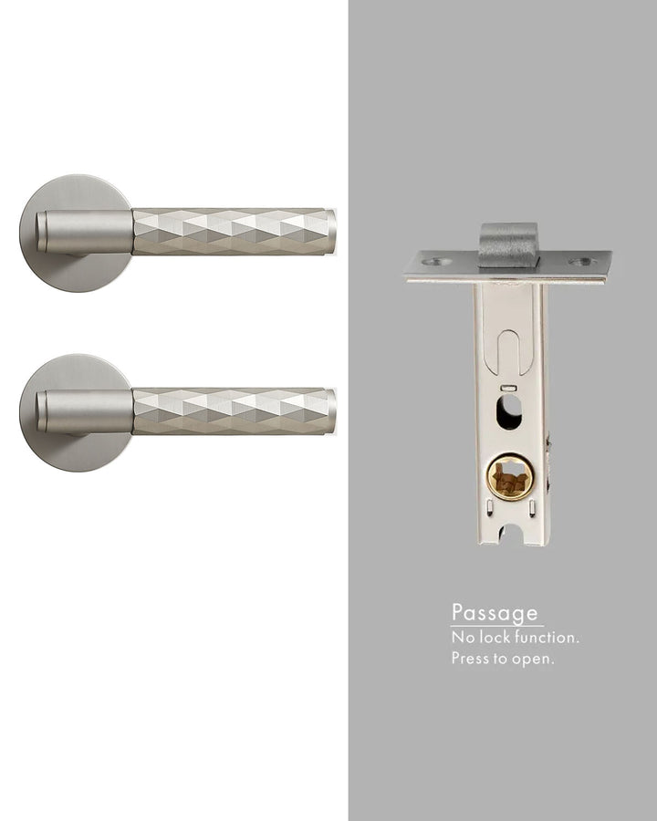DIAMOND Solid Brass Lever Door Handles Set - Luxury Handles