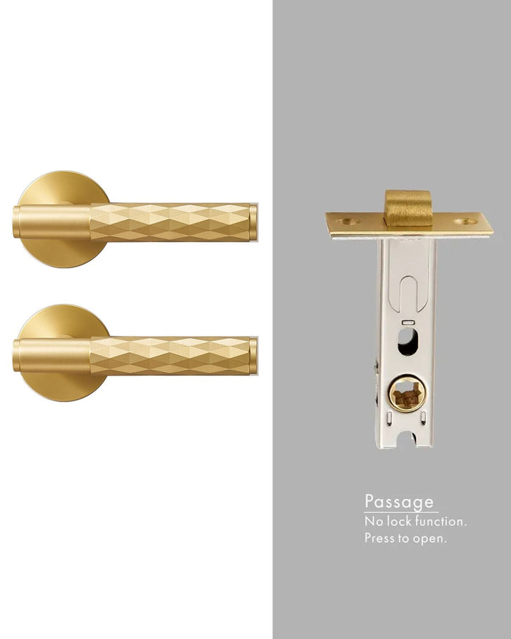 DIAMOND Solid Brass Lever Door Handles Set - Luxury Handles