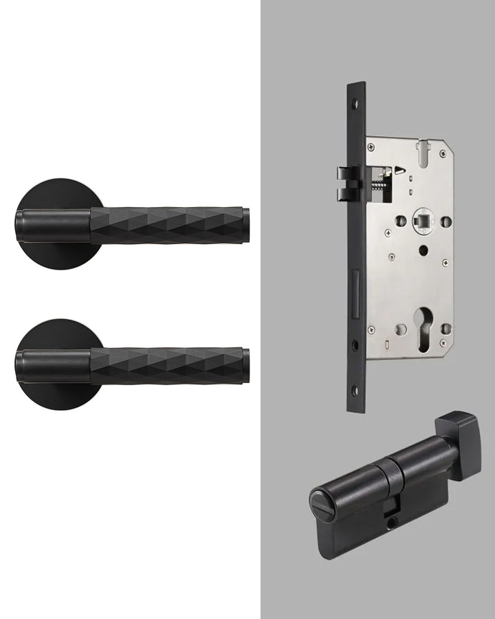 DIAMOND Solid Brass Lever Door Handles Set - Luxury Handles