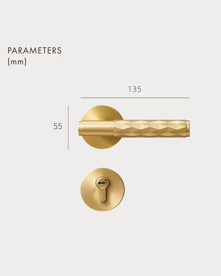 DIAMOND Solid Brass Lever Door Handles Set - Luxury Handles