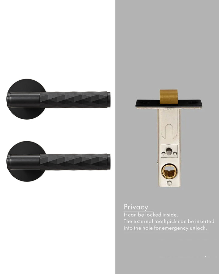 DIAMOND Solid Brass Lever Door Handles Set - Luxury Handles