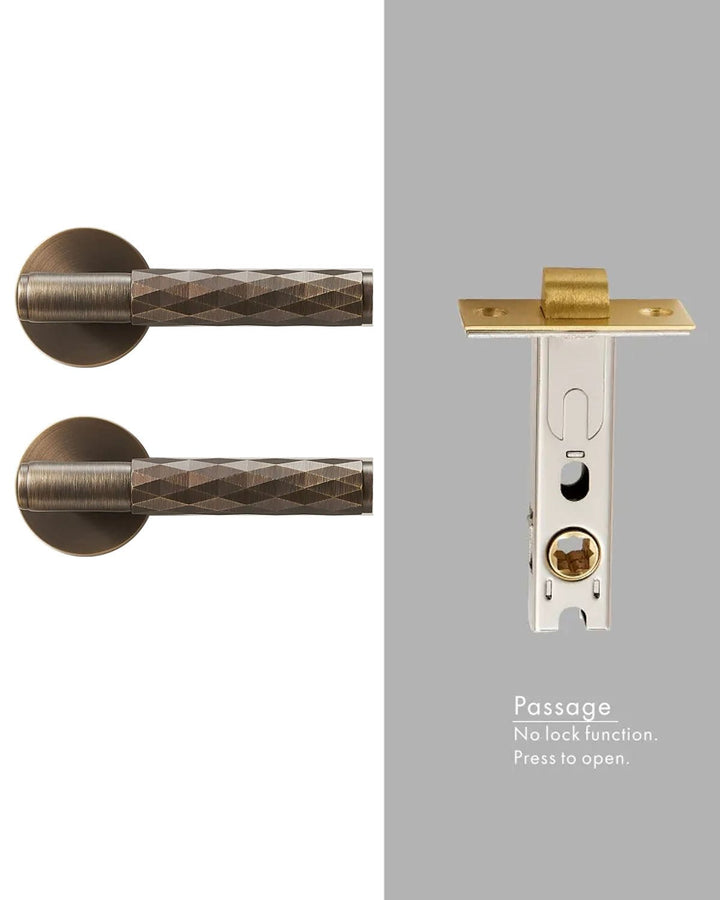 DIAMOND Solid Brass Lever Door Handles Set - Luxury Handles