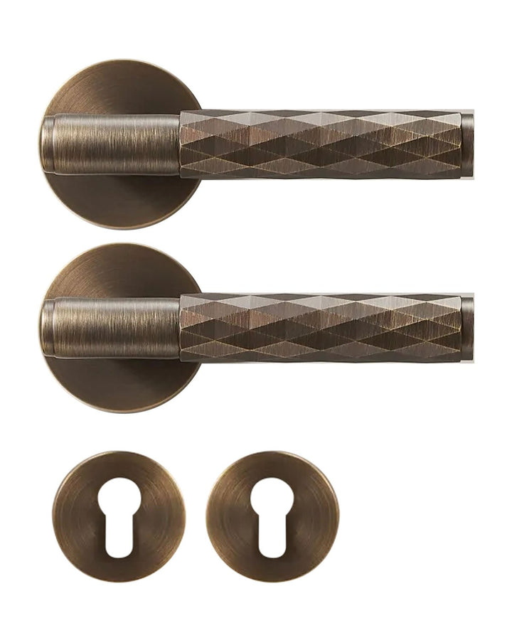 DIAMOND Solid Brass Lever Door Handles Set - Luxury Handles