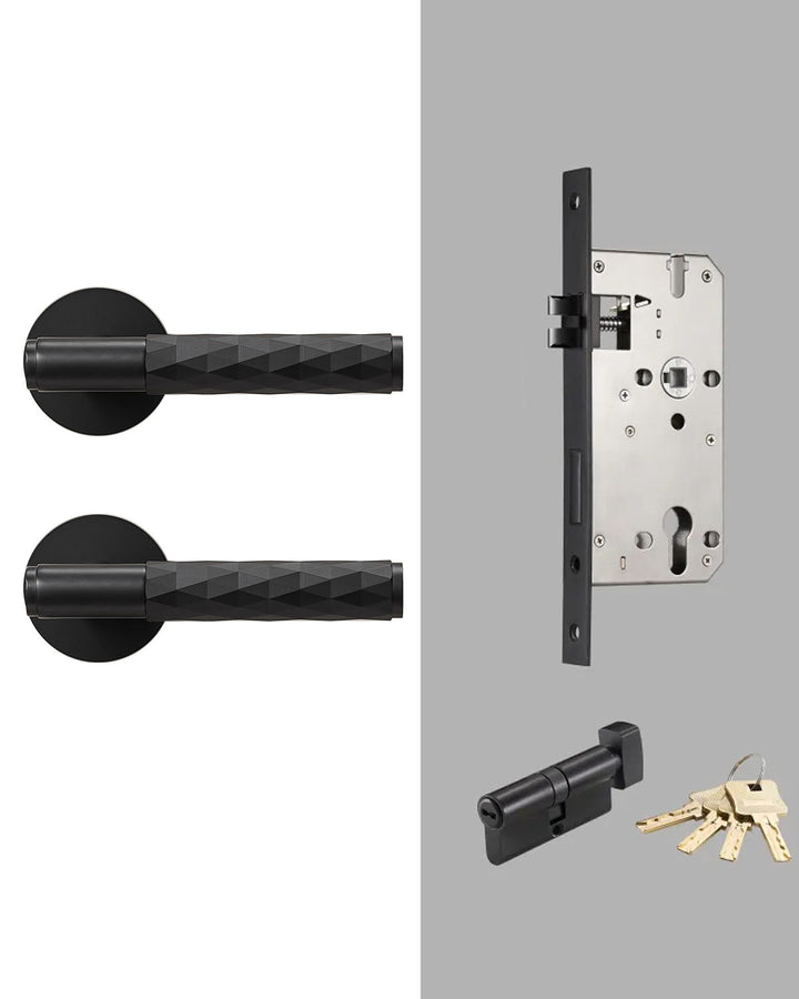 DIAMOND Solid Brass Lever Door Handles Set - Luxury Handles