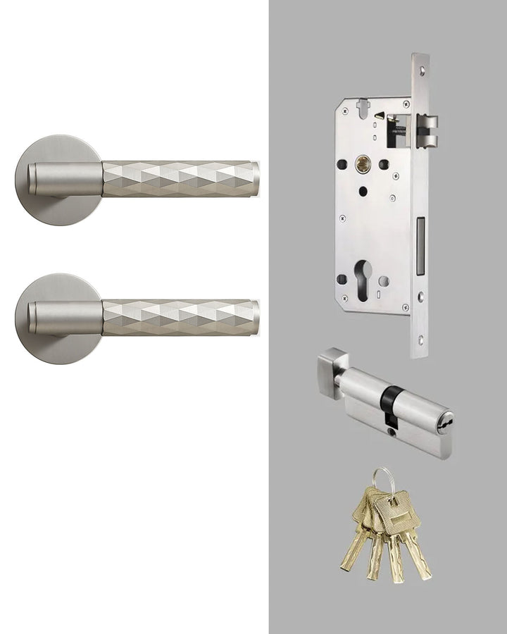 DIAMOND Solid Brass Lever Door Handles Set - Luxury Handles