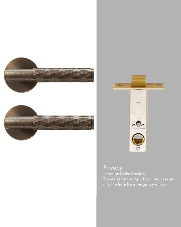 DIAMOND Solid Brass Lever Door Handles Set - Luxury Handles