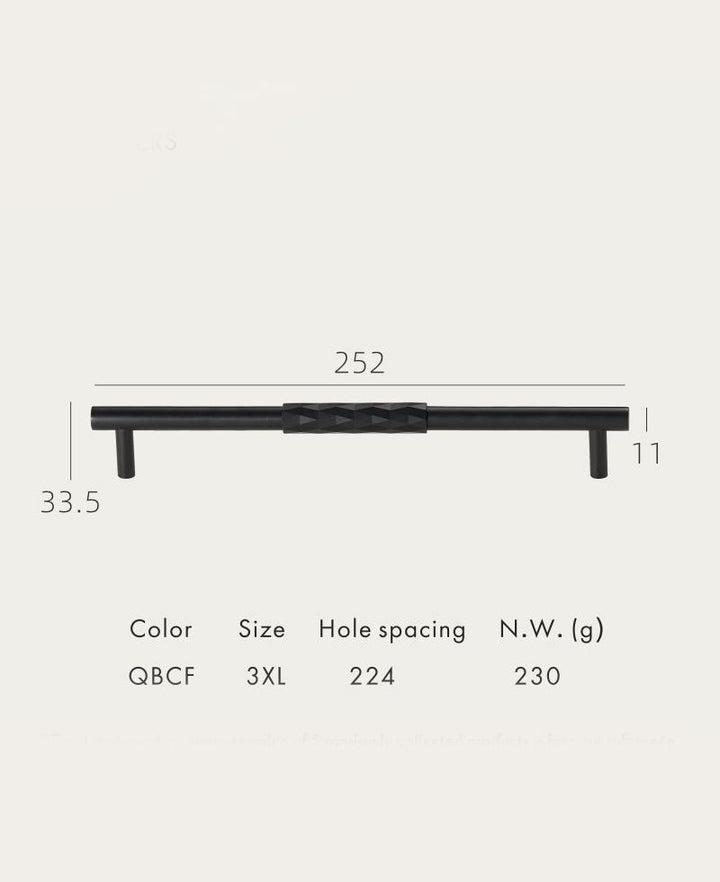 DIAMOND Solid Brass Mid Kitchen & Cabinet Handle - Luxury Handles