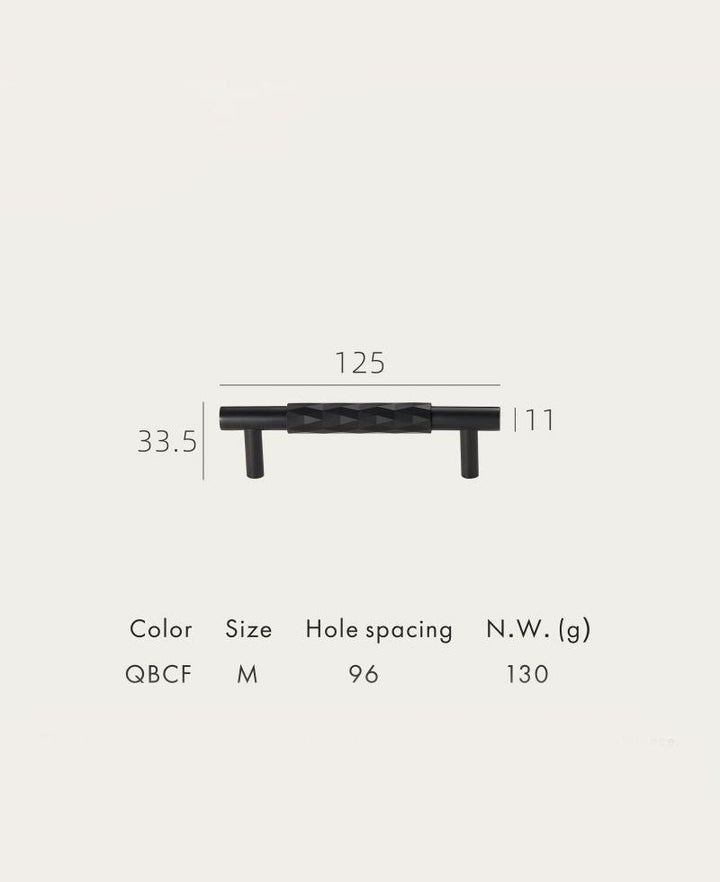 DIAMOND Solid Brass Mid Kitchen & Cabinet Handle - Luxury Handles