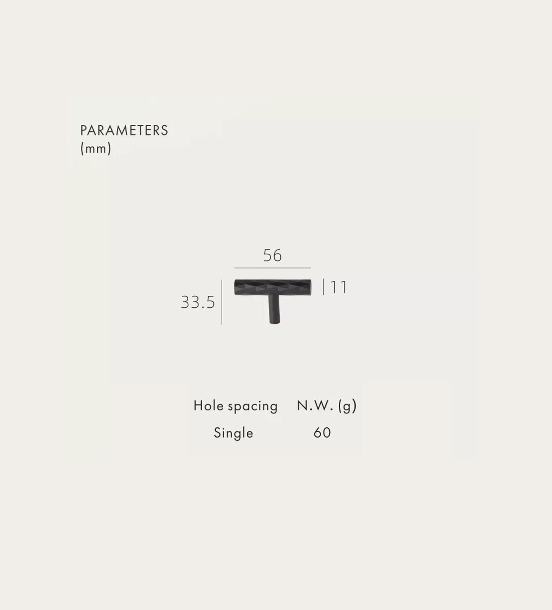 DIAMOND Solid Brass TBar Handle Luxury Handles