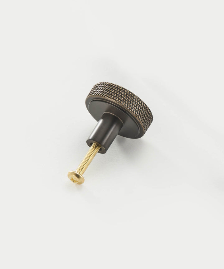 EDGE Knurled Solid Brass Circular Knob - Luxury Handles