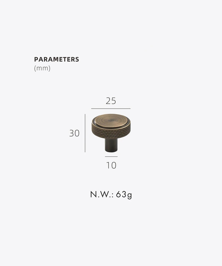 EDGE Knurled Solid Brass Circular Knob - Luxury Handles