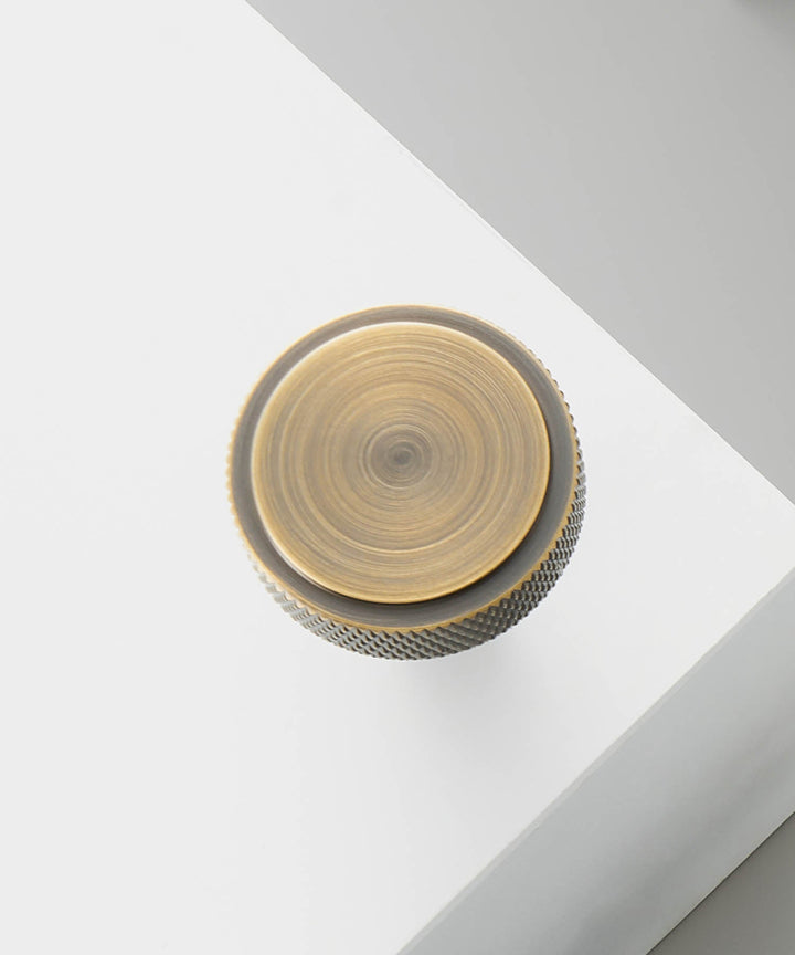 EDGE Knurled Solid Brass Circular Knob - Luxury Handles