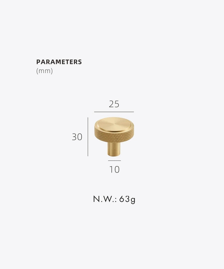 EDGE Knurled Solid Brass Circular Knob - Luxury Handles