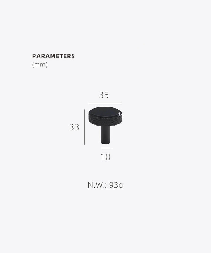 EDGE Knurled Solid Brass Circular Knob - Luxury Handles