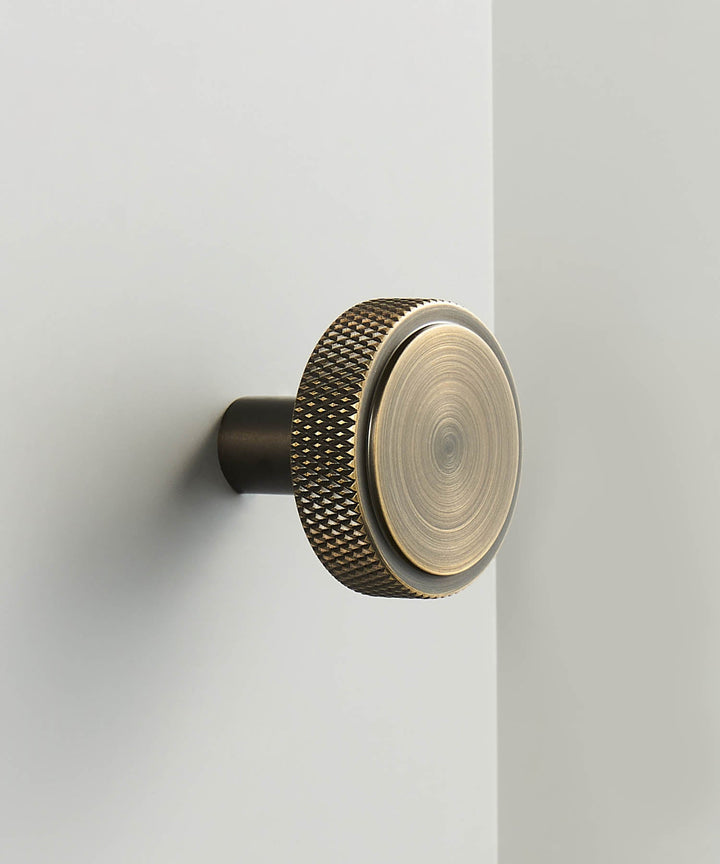 EDGE Knurled Solid Brass Circular Knob - Luxury Handles
