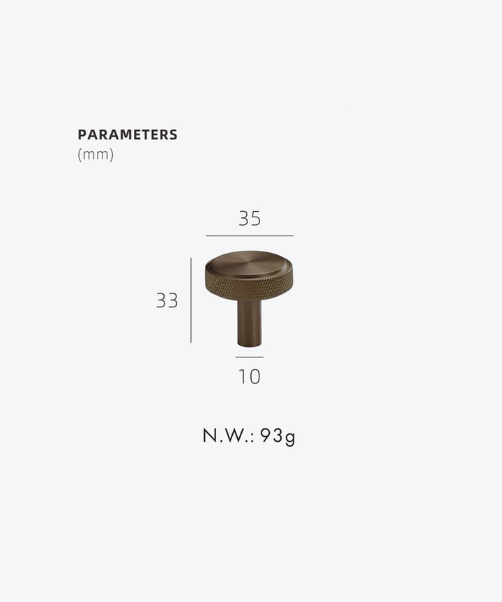 EDGE Knurled Solid Brass Circular Knob - Luxury Handles