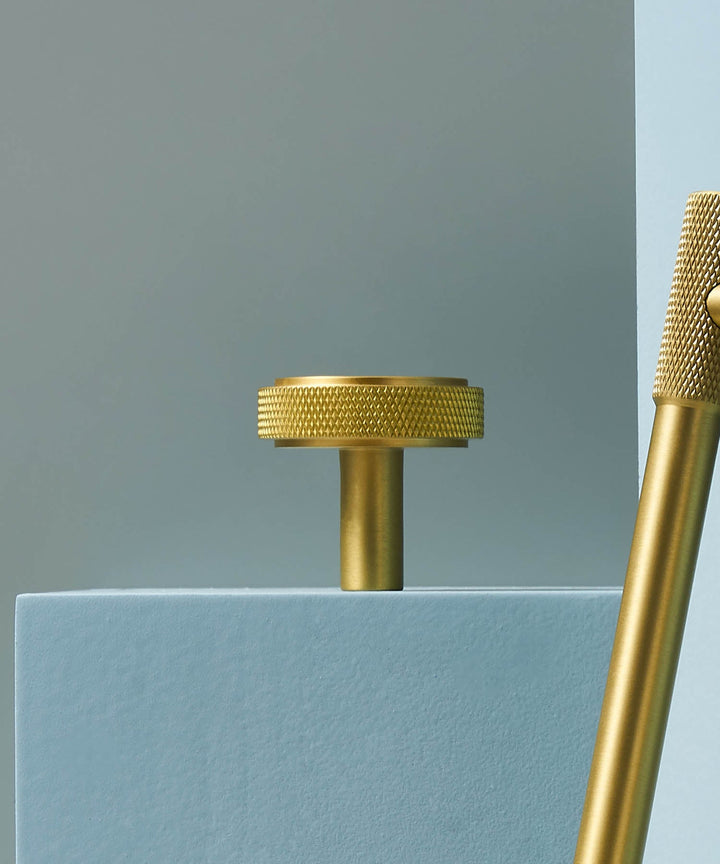 EDGE Knurled Solid Brass Circular Knob - Luxury Handles
