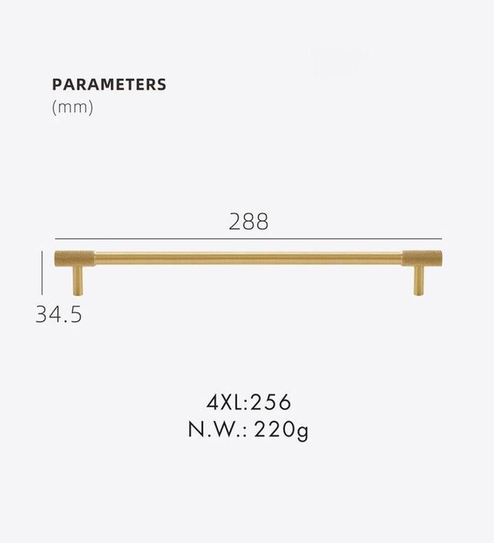 EDGE Knurled Solid Brass Kitchen & Cabinet Handle - Luxury Handles