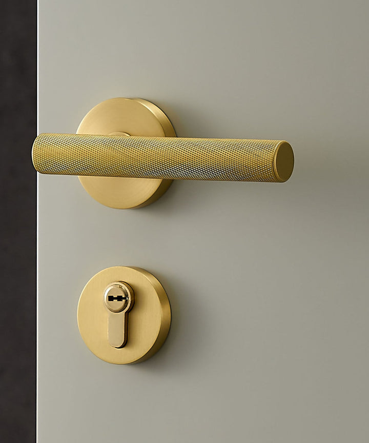 FLEX Knurled Solid Brass Lever Door Handles Set - Luxury Handles