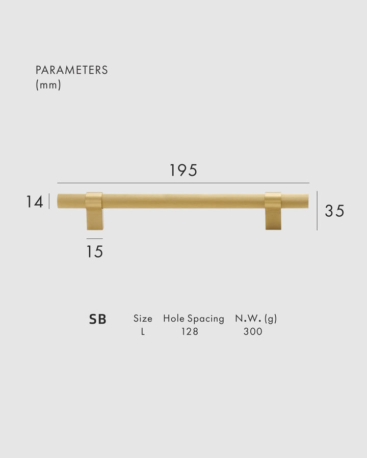 FLORENCE Knurled Solid Brass Kitchen & Cabinet Handle - Luxury Handles