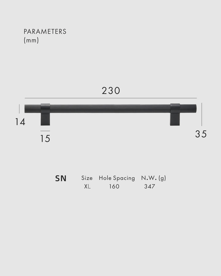 FLORENCE Knurled Solid Brass Kitchen & Cabinet Handle - Luxury Handles