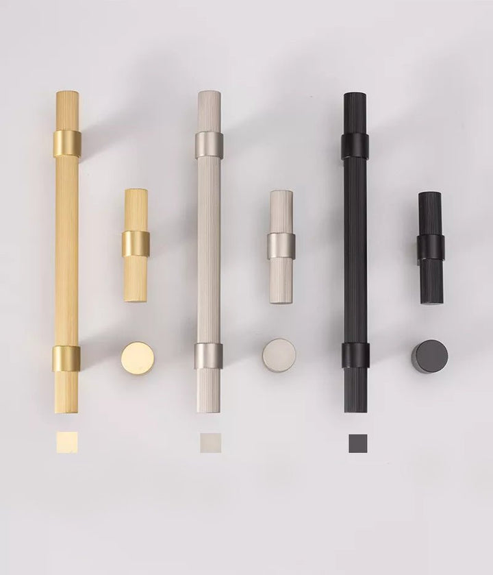 FLORENCE Knurled Solid Brass Kitchen & Cabinet Handle - Luxury Handles