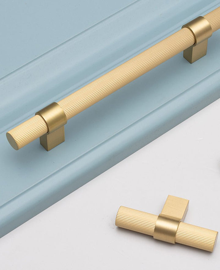 FLORENCE Knurled Solid Brass Kitchen & Cabinet Handle - Luxury Handles