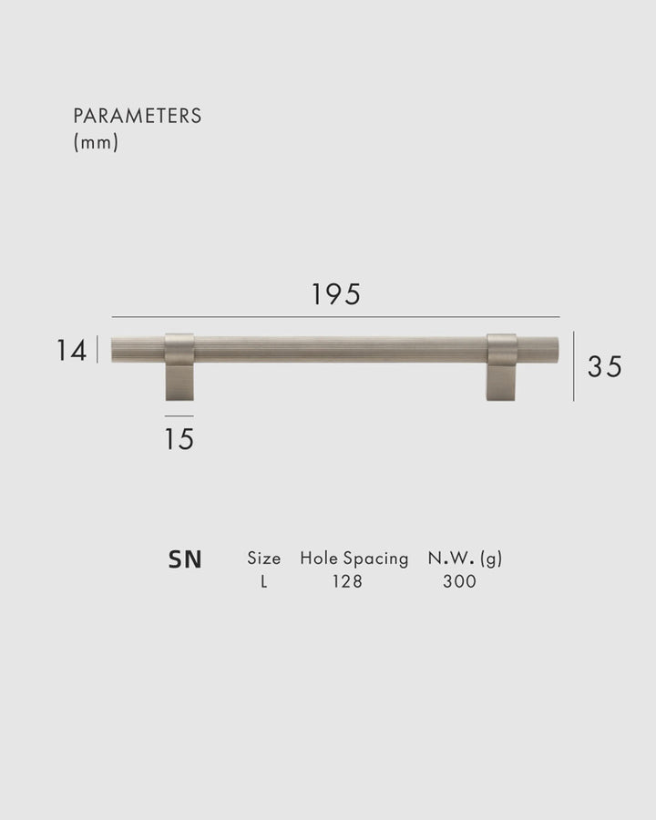 FLORENCE Knurled Solid Brass Kitchen & Cabinet Handle - Luxury Handles